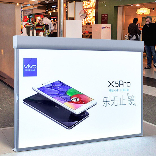 Ultra-Thin LED Lighted Double-Sided Waterproof Hanging Sign Aluminum Advertising Display Mall Supermarket Featuring Light Box