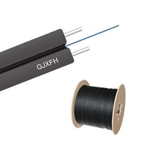 Indoor Fiber Optic Drop Cable GJXFH 1 Core | FTTH LSZH Cable with FRP Strength Member