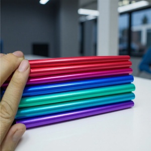 Aluminum Drinking <b>Straws</b> 6x215mm Anodized <b>Reusable</b> Portable Fashionable Straight Elbow Metal Tubes - Product Image 1