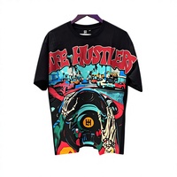 T-shirt Streetwear Life Hustler pour Homme, Manches Courtes, Tricoté 100% Coton, Imprimé Lettres Graphiques, Col Rond, Coupe Ample, Écologique