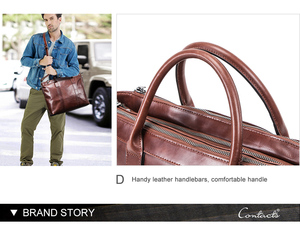 Túi xách laptop nam da thật chống nước cổ điển, đựng được iPad 14 inch, có dây đeo vai và đệm - Product Image 5