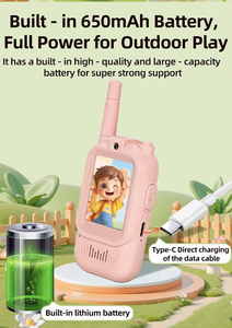 Không Dây Mới Thông Minh Video Walkie Talkies Trẻ Em 2 Gói 650MAh Có Thể Sạc Lại 2-Cách Cho Trẻ Em Quà Tặng Đồ Chơi Ngoài Trời 5Km Phạm Vi - Product Image 5