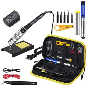 80W Electric Soldering Iron 220V/110V Temperature LCD Digital Display Welding Solder Tools Soldering Iron Kit Set Ceramic Heater