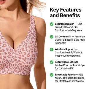 Reggiseni Donna <span class=keywords><strong>Senza</strong></span> Cuciture con Coppe Modellate a Cupola, <span class=keywords><strong>Senza</strong></span> <span class=keywords><strong>Ferretto</strong></span>, con Spalline Posteriori, Utilizzabili in Tutte le Stagioni - Product Image 6