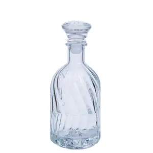 Botella vacía de cristal personalizada para whisky, botella vacía de diseño de moda, 500ml, 750ml