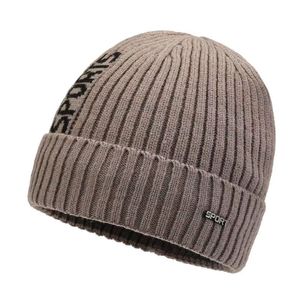 หมวกไหมพรมถักสำหรับฤดูหนาวสำหรับผู้ชายผ้าฝ้ายหนาอบอุ่นสำหรับเล่นกีฬากลางแจ้งสีดำ - Product Image 3