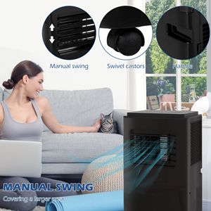 Aire Acondicionado Portátil Eficiente de 10000 BTU con Temporizador de 24H para Enfriamiento de 440 Pies Cuadrados, Ventilador Deshumidificador en Negro para Enchufe EU, US, UK - Product Image 4