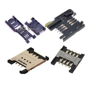 Conector de tarjeta micro sd tf de 6 pines, 1,27mm y 2,54mm, conector de tarjeta sim de 8 pines, tipo push, conector de tarjeta inteligente h2.8 mm, bloqueo con bisagras