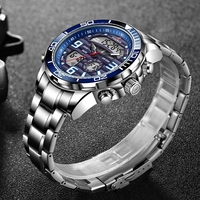 Montres à quartz pour homme LIGE FB0007 0007, style masculin, acier inoxydable, étanches, chronographe, montres numériques pour homme, Relogio Masculino Uhr