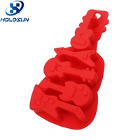 Individuelle Farbige Hitzebeständige Lebensmittelsichere Kuchendekoration 5-Gitter Coole 3D Silikon-Gitarren-Schokoladenformen für Kerzenherstellung