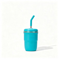 Gobelet isotherme à double paroi en acier inoxydable de 320 ml avec poignée, écologique, pour boissons chaudes et froides, pour adultes