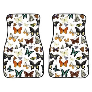 Drop Shipping Tapis de sol en papier pour voitures 2PCS Impression à la demande Tapis de sol pour <span class=keywords><strong>voiture</strong></span> Papillons et fleurs Tapis de sol universels pour <span class=keywords><strong>voiture</strong></span> - Product Image 5