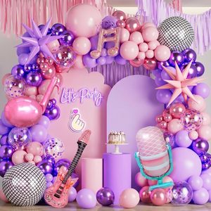 Kit d'arche de ballons d'<span class=keywords><strong>anniversaire</strong></span> K-POP avec ballons en aluminium en forme de note de musique, boule disco et étoile éclatante pour fête sur le thème du film K-pop - Product Image 3