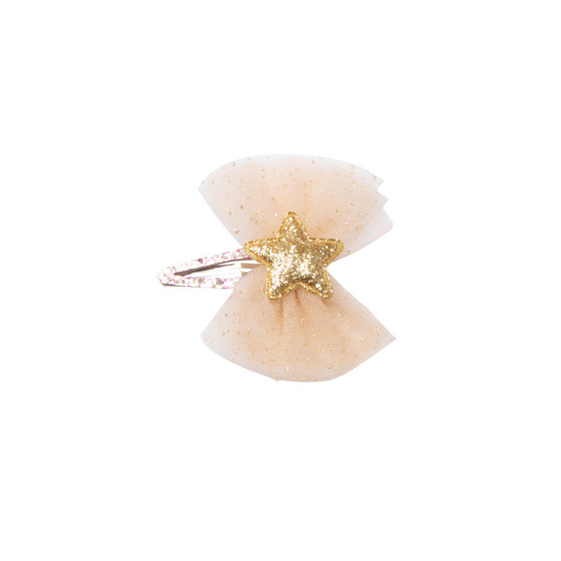 Mc2110 light orange gold dot swiss gauze bow