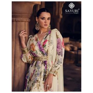 Vêtements indiens et pakistanais Net Anarkali Robes pour femmes Robe longue Robe de soirée pour l'exportation mondiale - Product Image 5