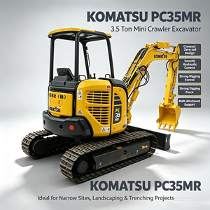 รถขุดมือสองคุณภาพสูง Komatsu PC35MR ขนาด 3.5 ตัน รถขุดตีนตะขาบขนาดเล็ก พร้อมบุ้งกี๋ขุด สำหรับงานไซต์แคบ จัดสวน มีสินค้าในสต็อก - Product Image 1