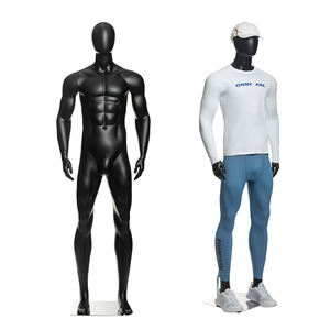 Maniquíes Masculinos NIP-B en Posición <span class=keywords><strong>de</strong></span> Pie, Maniquíes Masculinos Negros <span class=keywords><strong>de</strong></span> Plástico para Exhibición en Vitrinas, Cuerpo Completo para Exhibición <span class=keywords><strong>de</strong></span> Ropa - Product Image 3