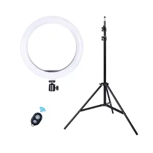 Maquillage 33CM RGB Avec 210CM Trépied Support Éclairage Photographique Moins Cher Aro Led Téléphone 14 18 Pouces Anneau Selfie Bâton Caméra Lumière