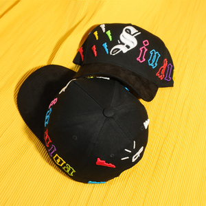 Gorra Trucker Negra de 5 Paneles con Bordado 3D Colorido, Visera de Gamuza, Diseño de Letras Moderno, Malla Transpirable, Cierre a Presión, Unisex, Deportiva - Product Image 6