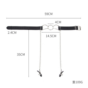 อุปกรณ์ปิดปากแบบมีโซ่และที่หนีบ สีดำ ขนาดเล็ก กลาง ใหญ่ สำหรับเล่น SM - Product Image 4