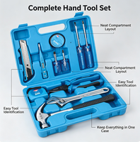 Ensemble d'outils manuels robustes pour la maison, coffret à outils en plastique avec plusieurs outils pour la réparation et l'entretien domestique