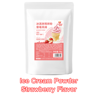 Poudre de crème glacée molle aromatisée fraise, matcha et vanille Jingcre, en sachet de 1 kg, vente chaude, personnalisable OEM/ODM, 12 mois