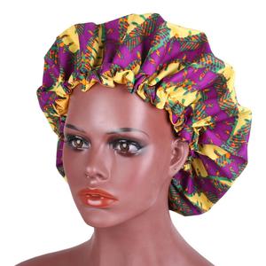 Foulard en <span class=keywords><strong>Satin</strong></span> à Double couche réversible, imprimé cire africaine, doux, personnalisé, Bandana, grand <span class=keywords><strong>Bonnet</strong></span> en soie, Ankara, nouvelle collection 2020 - Product Image 1