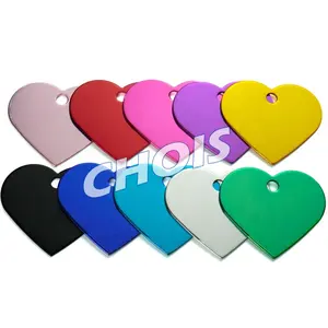 Pendentifs en acier pour chien, nom <span class=keywords><strong>personnalisé</strong></span> à Sublimation en forme de cœur, bon marché, pièces - Product Image 1