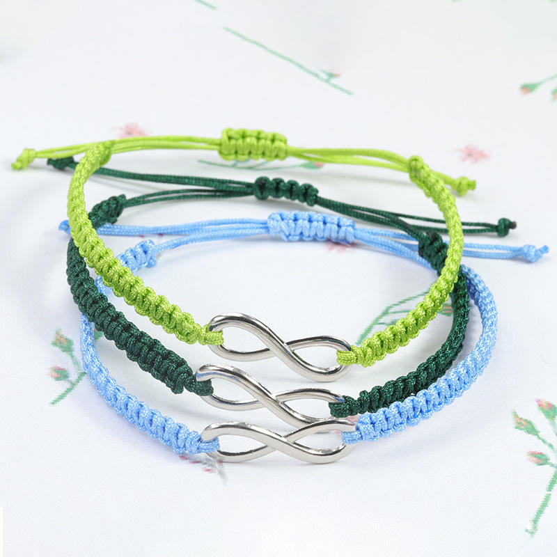 Fashion Infinity Number Couple Bracelet Braided Bangle Wrist