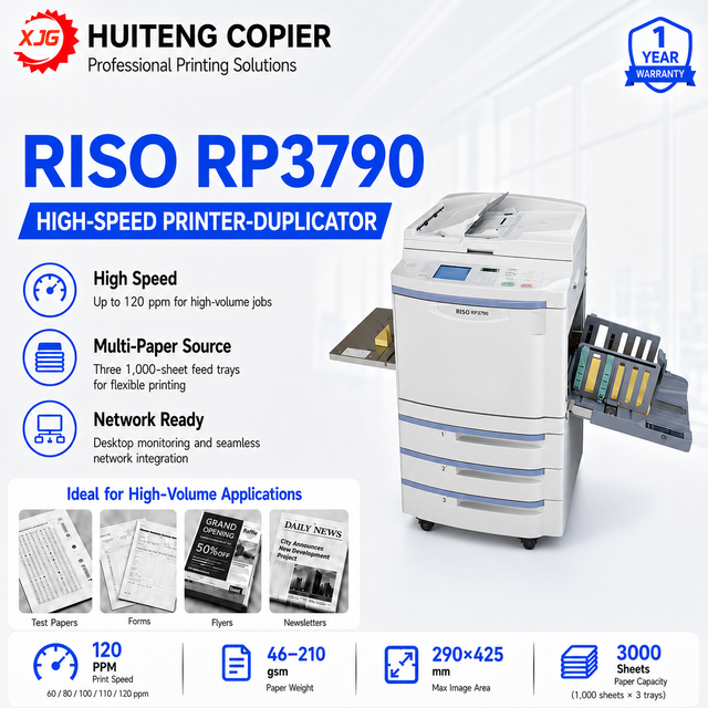 RP3790 Refurbished A3 Copier for RISO RP 3790 Printer Risos Duplicator Machine Photocopier Digital Master Automatic Printing