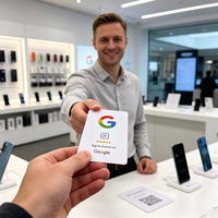 Tarjeta RFID de 13.56 Mhz Personalizada de Fábrica, Tarjeta NFC de PVC Impermeable con Código QR Imprimible para Reseñas de Google y TikTok