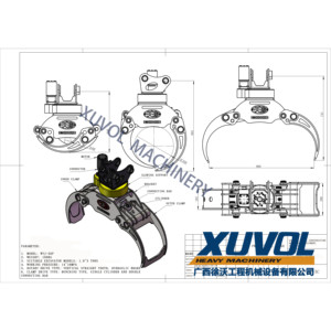 Série de pinces à bois XUVOL OEM/ODM, attache pour excavatrice, double bielle, 1,8 à 5 tonnes, pince à bois, pince à bois pour arbres - Product Image 4