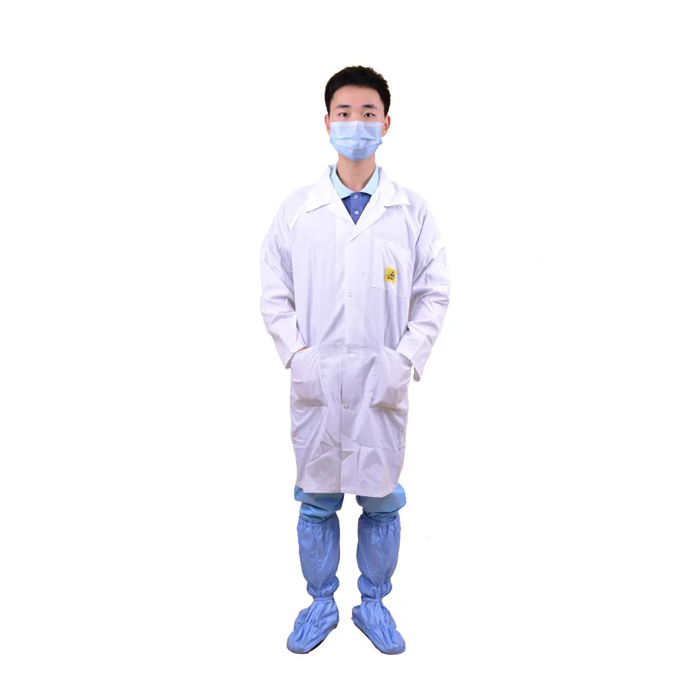 Hot Selling Unisex Workshop Anti-Static Coverall Coat Esd 98% Polyester Clothing