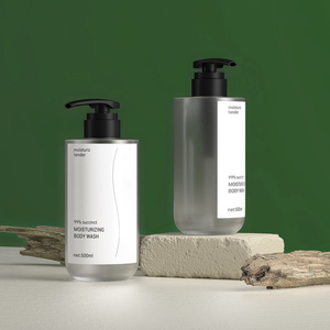 Échantillon gratuit bouteille de gel douche transparente/givrée/blanche de 200ml/300ml/500ml bouteille de shampooing en plastique à pompe à crème pour produits de nettoyage - Product Image 1