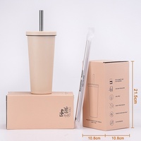 Nouvelle tasse à paille en acier inoxydable 2026, 710 ml, avec couvercle à grande ouverture, pour bubble tea, personnalisable, grande capacité, isotherme, pour voiture