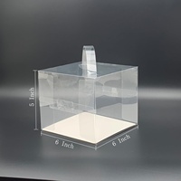 Boîte à gâteau transparente en plastique transparent avec couvercle, logo personnalisé, différentes tailles, emballage pour desserts, boîte à gâteau en acétate PET