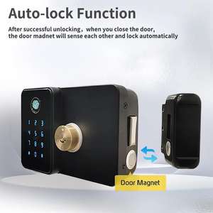टलॉक ऐप डबल साइड स्मार्ट फिंगरप्रिंट डोर लॉक स्वचालित सुरक्षा कीकार्ड डिजिटल डोर लॉक - Product Image 5
