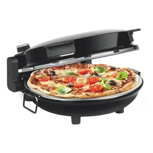 Быстрая электрическая печь для пиццы, 1200 Вт, Бездымная 12-дюймовая керамическая тарелка для пиццы, для домашнего применения