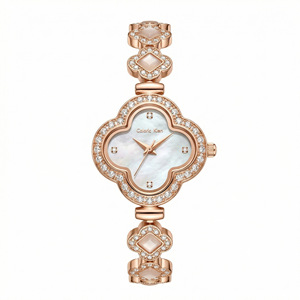 Orologio di Lusso da Donna con Cinturino in Acciaio Inossidabile, Cassa in Lega con Diamanti Incastonati, Movimento al Quarzo, Quadrante a Lancette, Resistente all'Acqua - Product Image 1