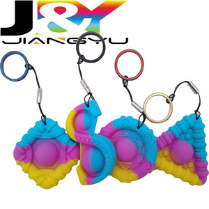 Gökkuşağı Mini <span class=keywords><strong>Fidget</strong></span> duyusal oyuncaklar silikon stres giderici el Pop kabarcık <span class=keywords><strong>dimple</strong></span> basit anahtarlık halkası - Product Image 2