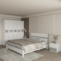 Ensemble de chambre à coucher complet de haute qualité pour la maison ensemble de meubles de chambre à coucher haute brillance reine 1500 mm cadre en bois ensemble de chambre à coucher reine