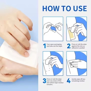 Bán buôn tùy chỉnh chất kết dính Remover khăn lau cá nhân đóng gói thân thiện với da dính Remover Pads - Product Image 5