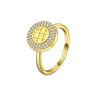 Vintage Micro Pave Zircon Geometric Anxiety <b>Spin</b> <b>Rings</b> Adjustable Copper Gold Plated Anti Nervousness Impatience Jewelry - Product Image 5