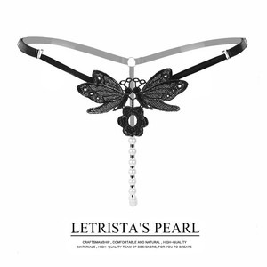 Culottes string de massage en perles pour femmes, en dentelle sans couture, style érotique transfrontalier - Product Image 4
