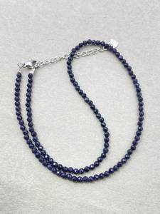 <b>Blue</b> Sandstone Necklace Dainty Gemstone Jewelry Micro Faceted <b>Beads</b> Crystal Necklace Minimalist Jewelry Tiny Gemstone Necklace - Product Image 6