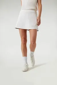 Hochwertige weiße Golf röcke Zweiteiliges Mini-Tennisrock-Set Damen Sportswear V-Ausschnitt Ärmelloser Rock Hochwertiger Tennis anzug - Product Image 3