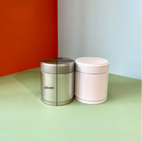Boîte en métal personnalisée de qualité supérieure pour le thé matcha, conteneur de stockage de poudre, boîte hermétique élégante en métal blanc pour le matcha