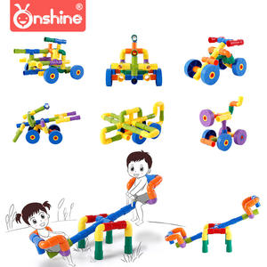 ออนไชน์บล็อกตัวต่อพลาสติกสำหรับเด็ก 200-400 ชิ้น DIY ของเล่นท่อเชื่อมต่อสำหรับเด็กอายุ 4-6 ปี - Product Image 3