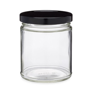 Bocaux en verre à large <span class=keywords><strong>bouche</strong></span> de 9oz 9 onces avec couvercles noirs pour confiture, gelée, salsa, épices en vrac, bougies, sauce - Product Image 1