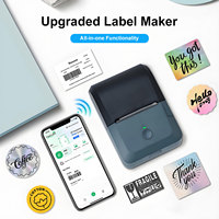HZTZ Impresora Portátil de Etiquetas Térmicas Mini, Máquina Multifunción para Hacer Etiquetas Autoadhesivas para Oficina y Etiquetas de Ropa